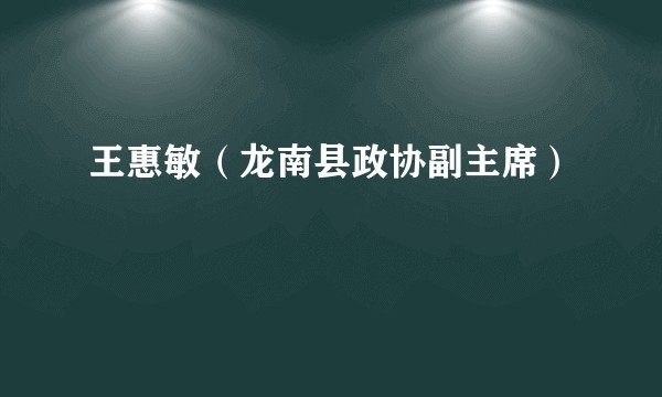 王惠敏（龙南县政协副主席）