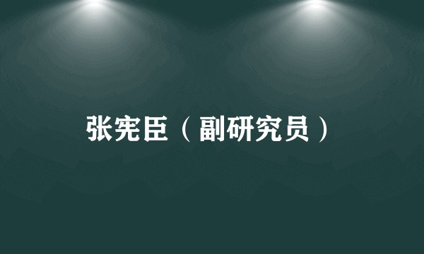 张宪臣（副研究员）