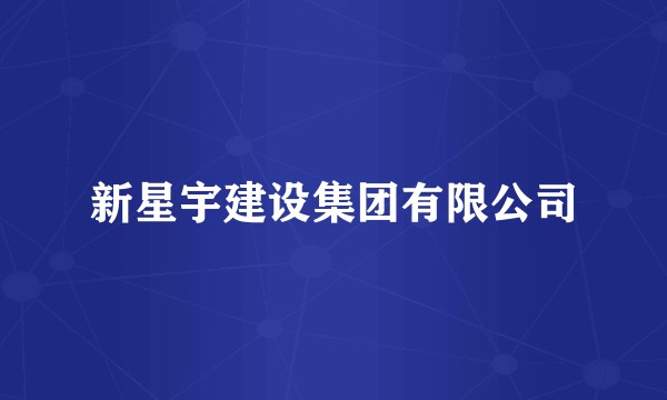 新星宇建设集团有限公司