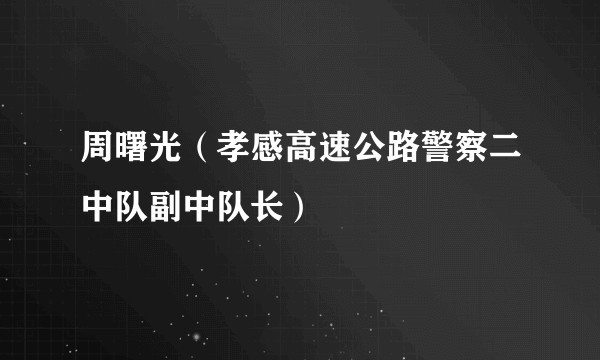 周曙光（孝感高速公路警察二中队副中队长）