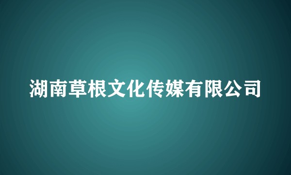 湖南草根文化传媒有限公司