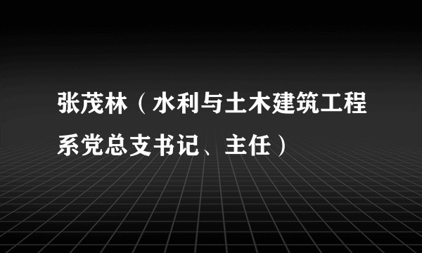 张茂林（水利与土木建筑工程系党总支书记、主任）