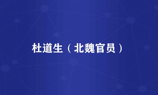 杜道生（北魏官员）