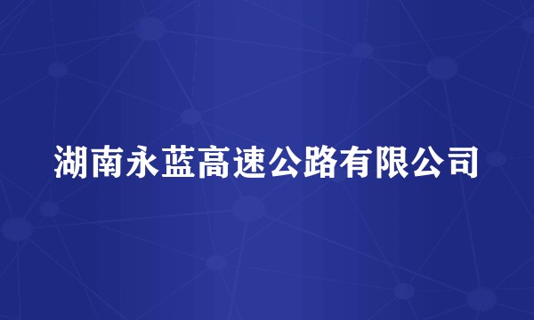 湖南永蓝高速公路有限公司