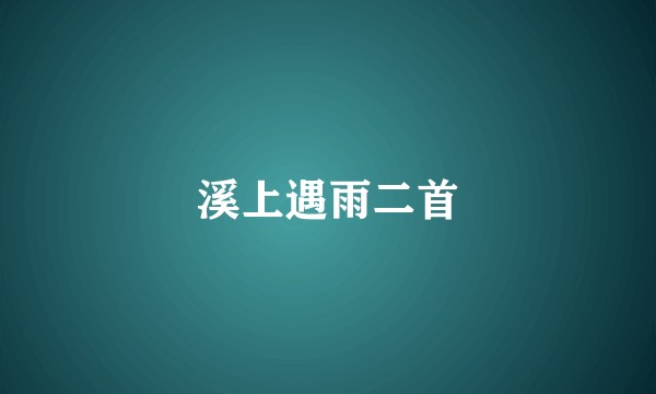 溪上遇雨二首