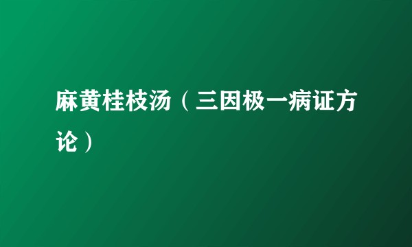 麻黄桂枝汤（三因极一病证方论）