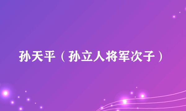 孙天平(孙立人将军次子)