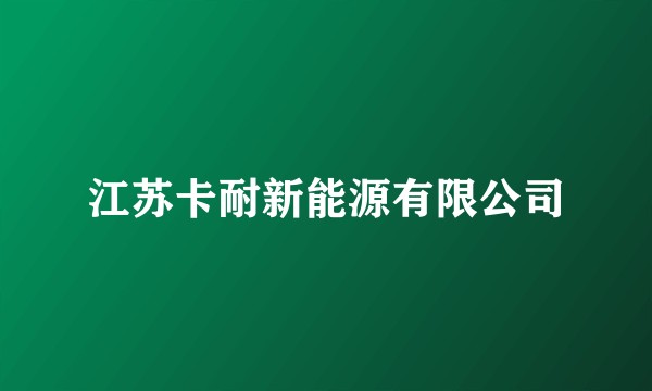 江苏卡耐新能源有限公司