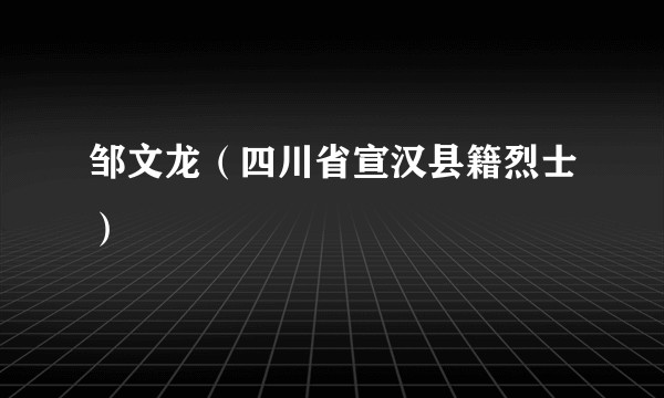 邹文龙（四川省宣汉县籍烈士）