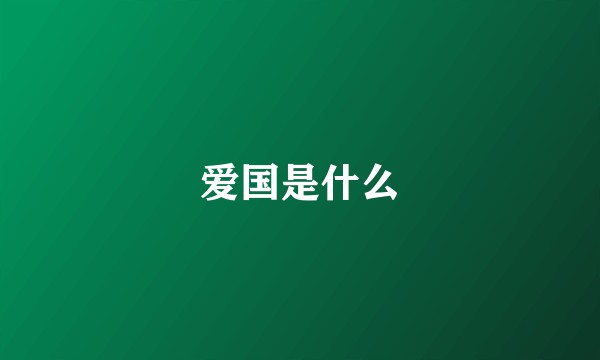 爱国是什么