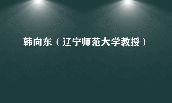 韩向东（辽宁师范大学教授）