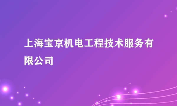上海宝京机电工程技术服务有限公司