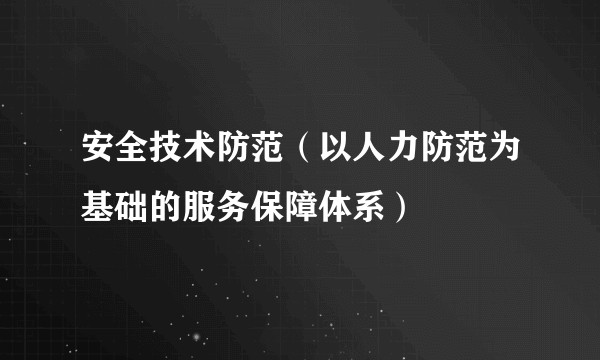 安全技术防范（以人力防范为基础的服务保障体系）