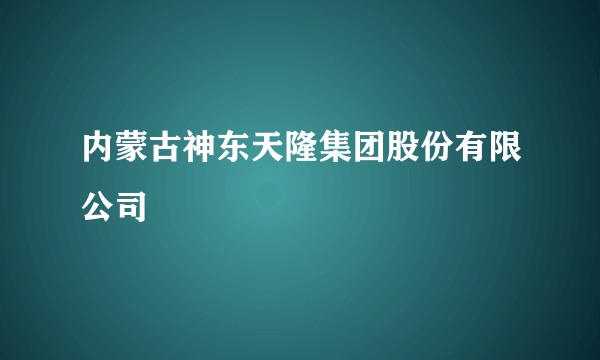 内蒙古神东天隆集团股份有限公司