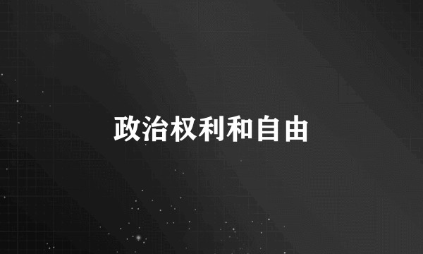 政治权利和自由