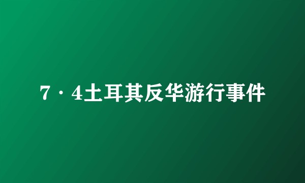 7·4土耳其反华游行事件