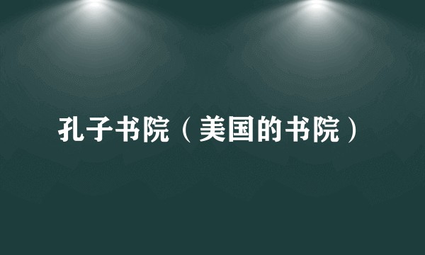孔子书院（美国的书院）