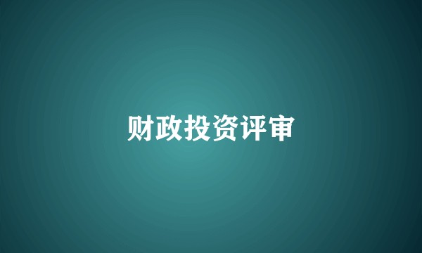财政投资评审
