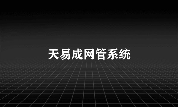 天易成网管系统