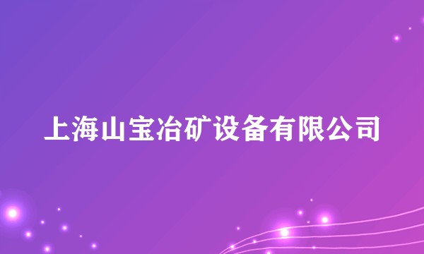 上海山宝冶矿设备有限公司