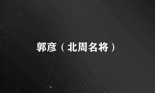 郭彦（北周名将）