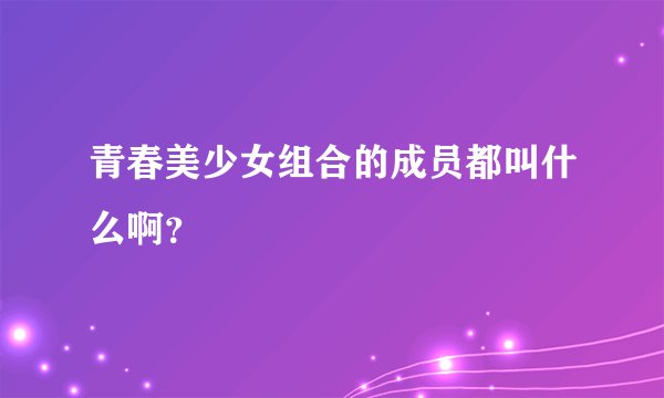 青春美少女组合的成员都叫什么啊？