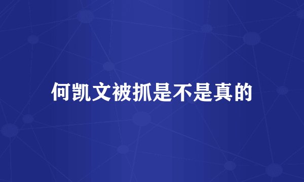 何凯文被抓是不是真的