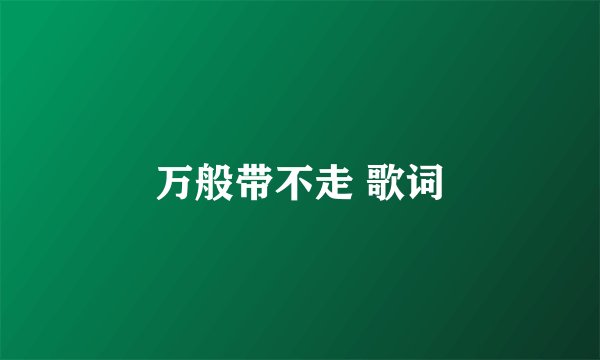 万般带不走 歌词