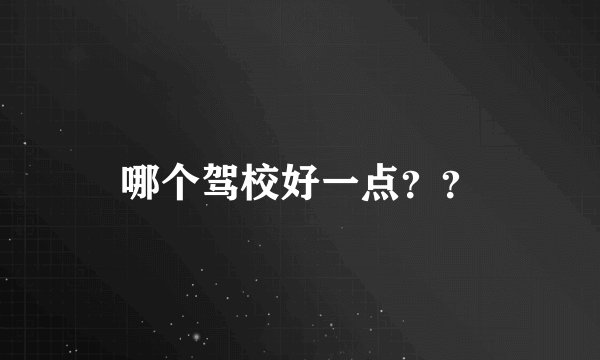 哪个驾校好一点??