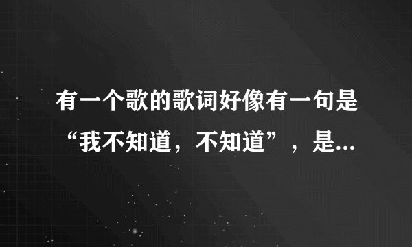 有一个歌的歌词好像有一句是“我不知道，不知道”，是什么歌？
