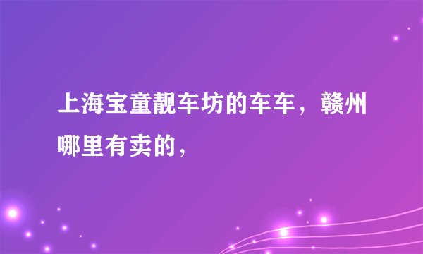 上海宝童靓车坊的车车，赣州哪里有卖的，