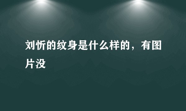 刘忻的纹身是什么样的，有图片没