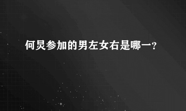 何炅参加的男左女右是哪一？