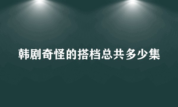 韩剧奇怪的搭档总共多少集