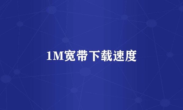 1M宽带下载速度