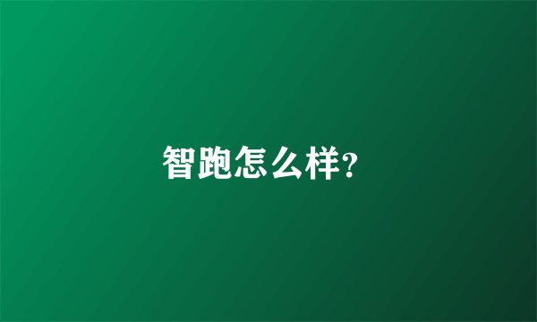 智跑怎么样?