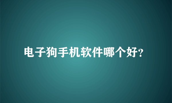 电子狗手机软件哪个好？