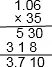 列竖式计算．1.06×353.8×0.53（得数保留两位小数）5.98÷0.231.55÷3.8（得数保留一位小数）