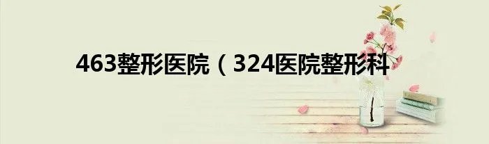 463整形医院（324医院整形科