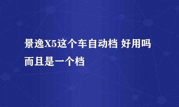 景逸X5这个车自动档 好用吗 而且是一个档