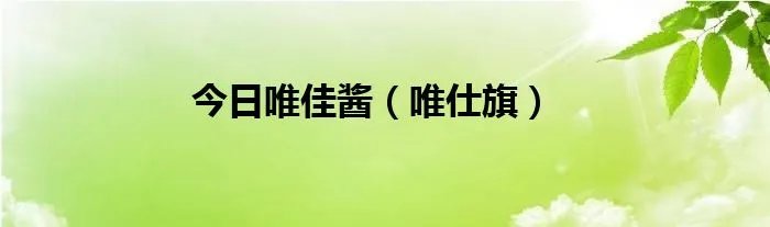 今日唯佳酱（唯仕旗）