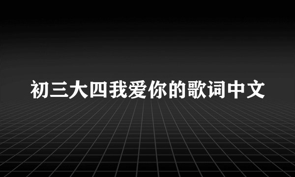 初三大四我爱你的歌词中文
