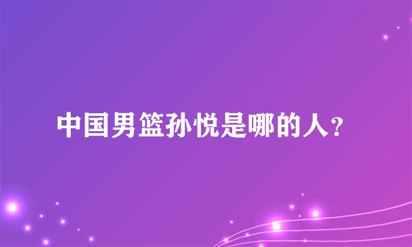 中国男篮孙悦是哪的人？