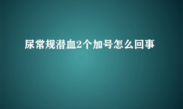 尿常规潜血2个加号怎么回事