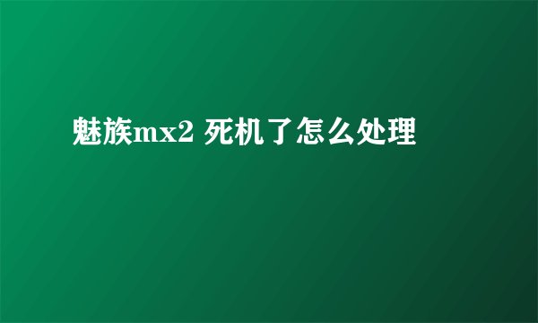魅族mx2 死机了怎么处理