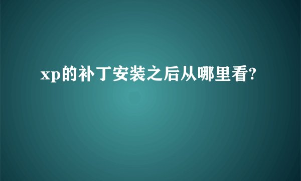 xp的补丁安装之后从哪里看?