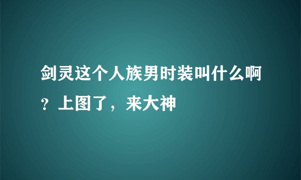 剑灵这个人族男时装叫什么啊？上图了，来大神