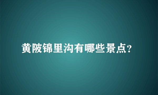 黄陂锦里沟有哪些景点？