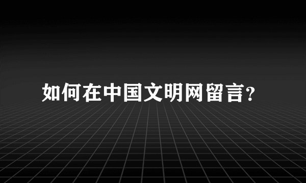 如何在中国文明网留言？