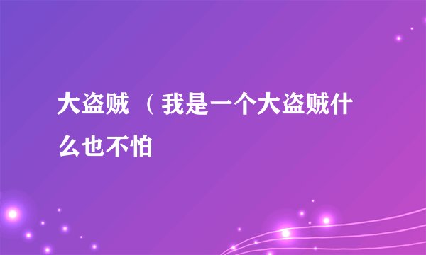 大盗贼 （我是一个大盗贼什么也不怕